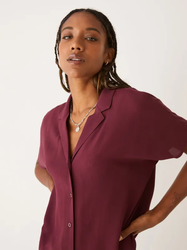 The Camp Collar Blouse in Red Wine sold by Frank & Oak