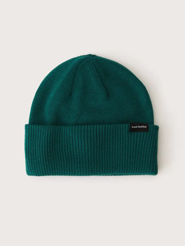 The Merino Wool Beanie in Deep Green sold by Frank & Oak