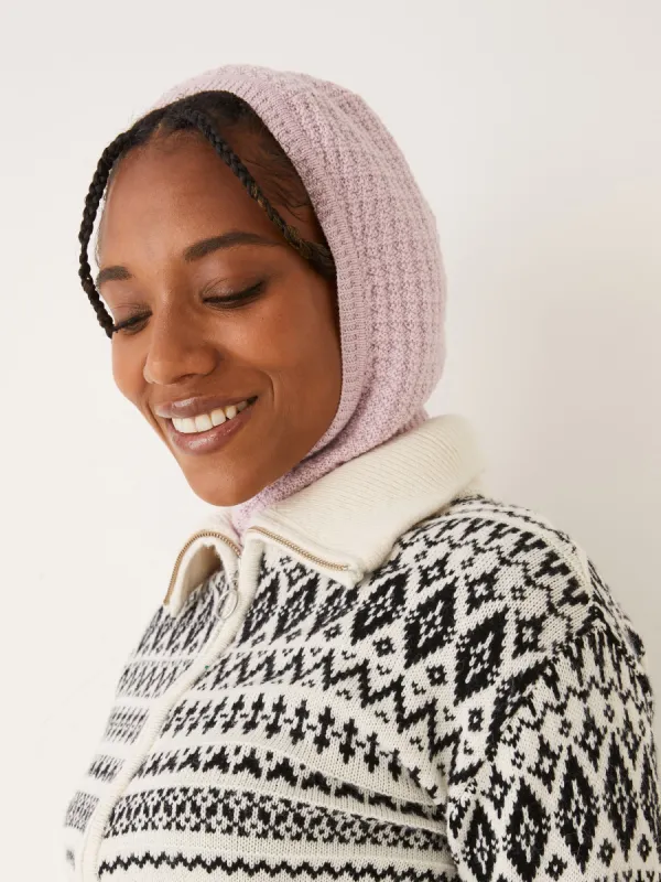 The Merino Balaclava in Pink Lilac sold by Frank & Oak