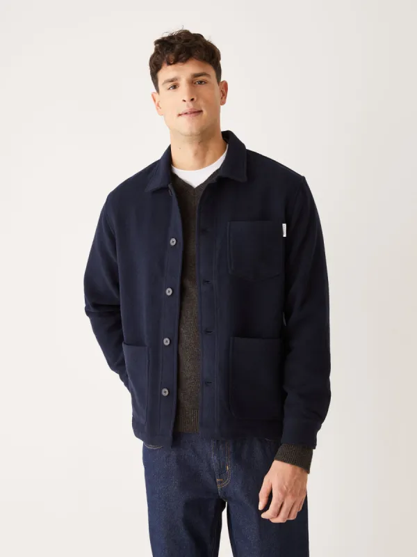 The Wool Utility Jacket in Dark Blue sold by Frank & Oak