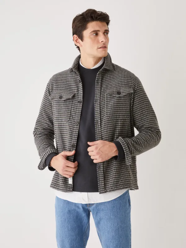 The Hoodstooth Wool Overshirt in Grey sold by Frank & Oak