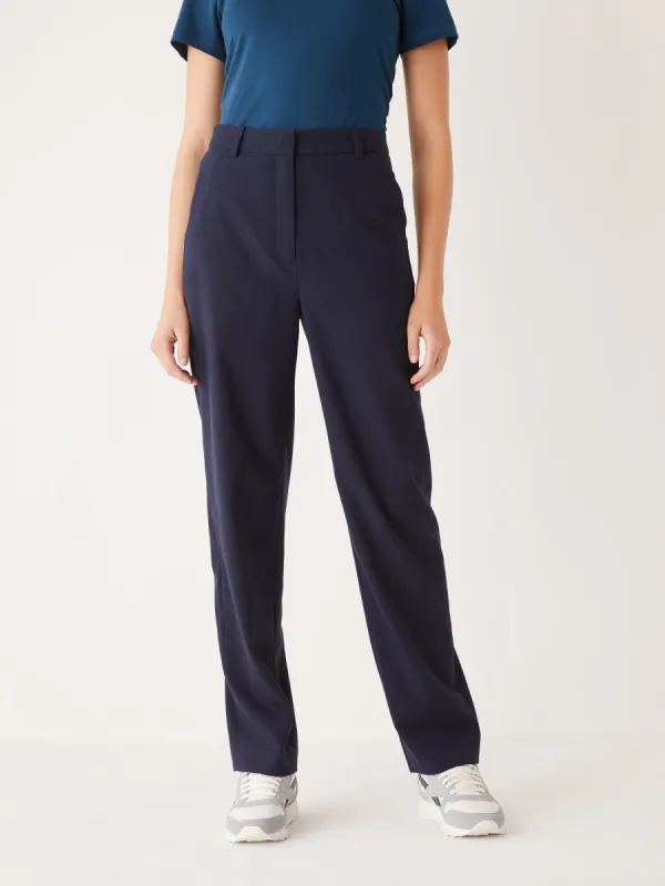 The Jane Straight Leg Pant in Dark Blue sold by Frank & Oak