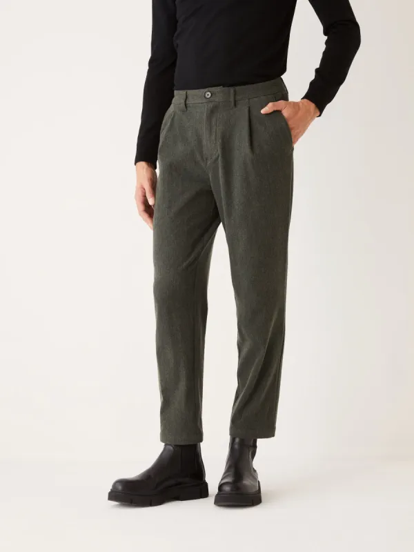 The Pleated Flex Pant in Green sold by Frank & Oak
