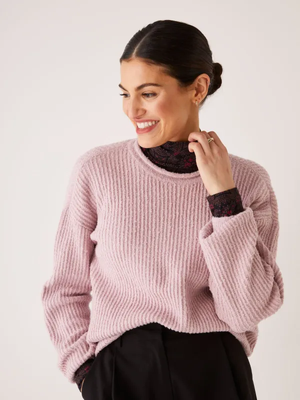 The Seawool® Crewneck Sweater in Pink Lilac sold by Frank & Oak
