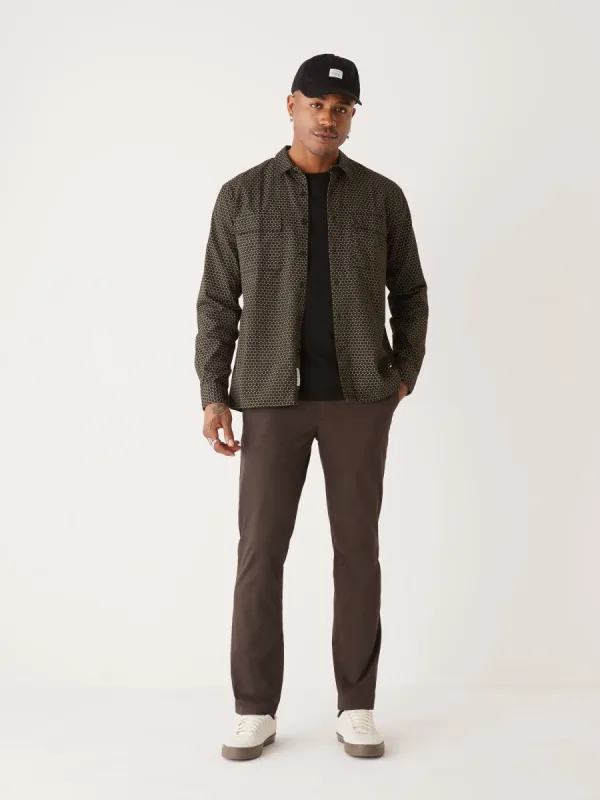 The Loose Fit Printed Shirt in Rosin sold by Frank & Oak