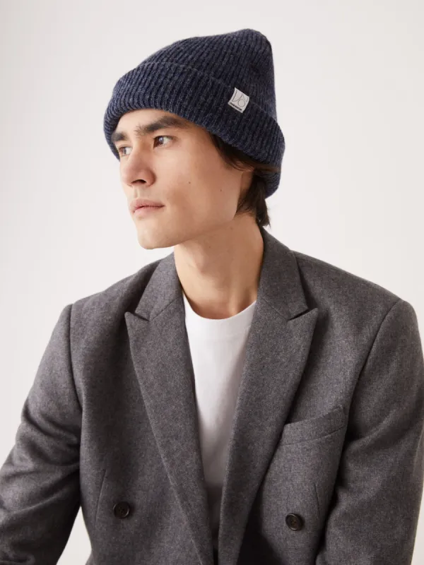 The Wool Beanie in Dark Navy sold by Frank & Oak