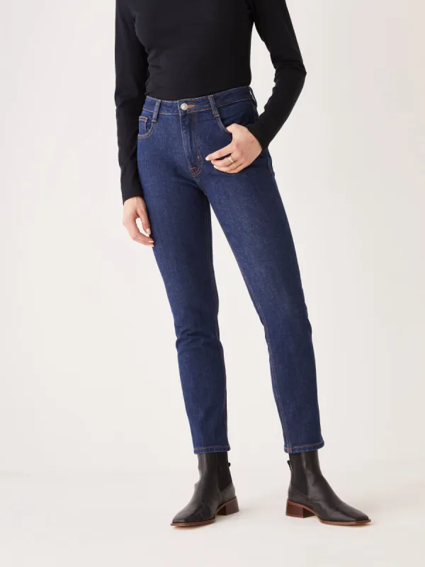 The Stevie High Rise Slim Jean in Dark Indigo sold by Frank & Oak