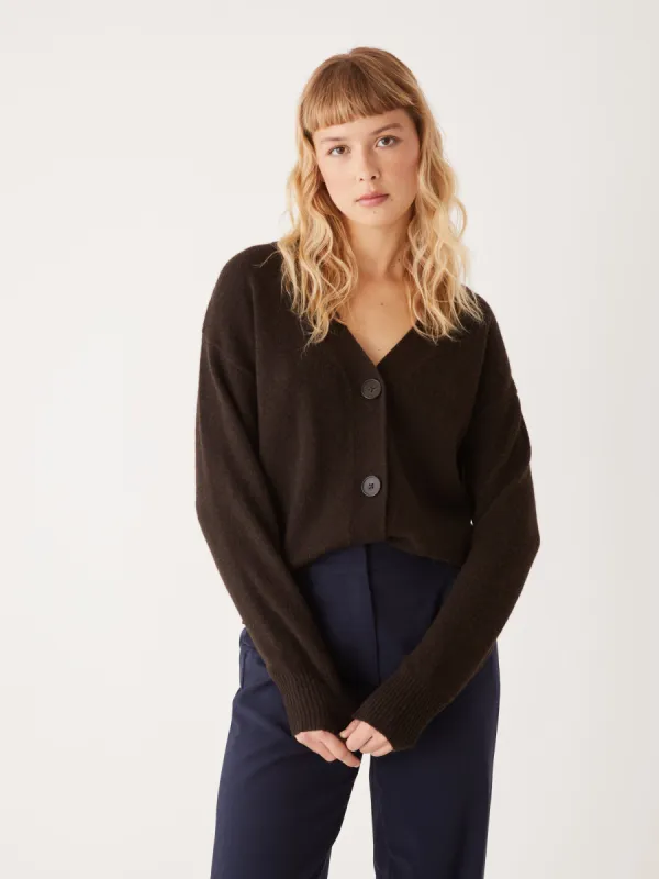 The Yak Wool Cardigan in Dark Brown sold by Frank & Oak