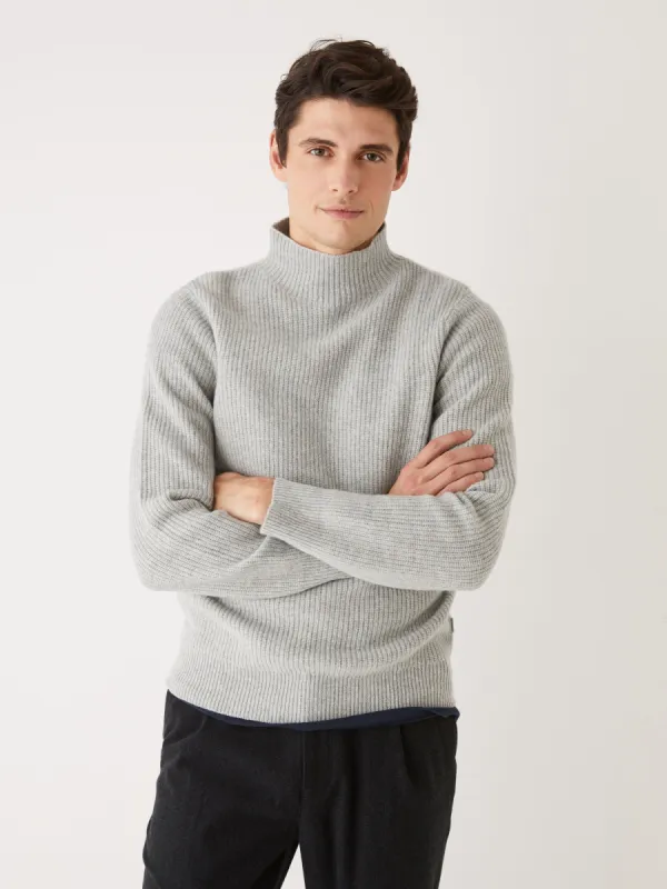 The Mockneck Yak Sweater in Light Grey sold by Frank & Oak