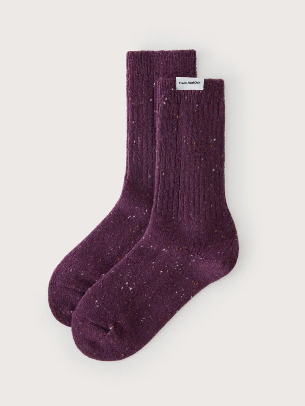 The Chunky Donegal Winter Socks in Purple sold by Frank & Oak