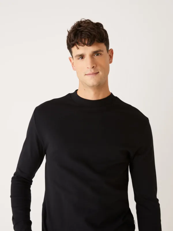 The Long Sleeve Crewneck Shirt in Black sold by Frank & Oak