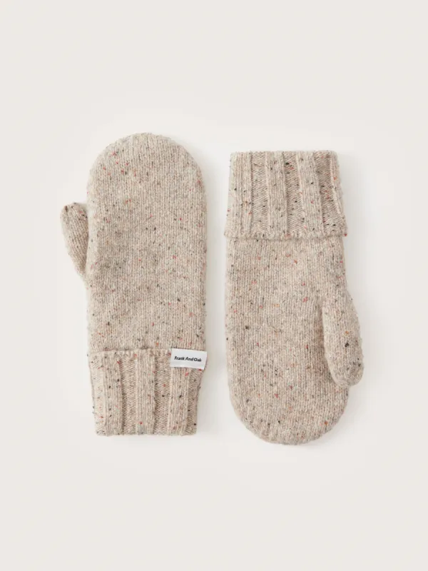 The Donegal Wool Mittens in Beige sold by Frank & Oak