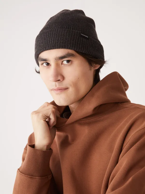 The Merino Wool Beanie in Brown sold by Frank & Oak