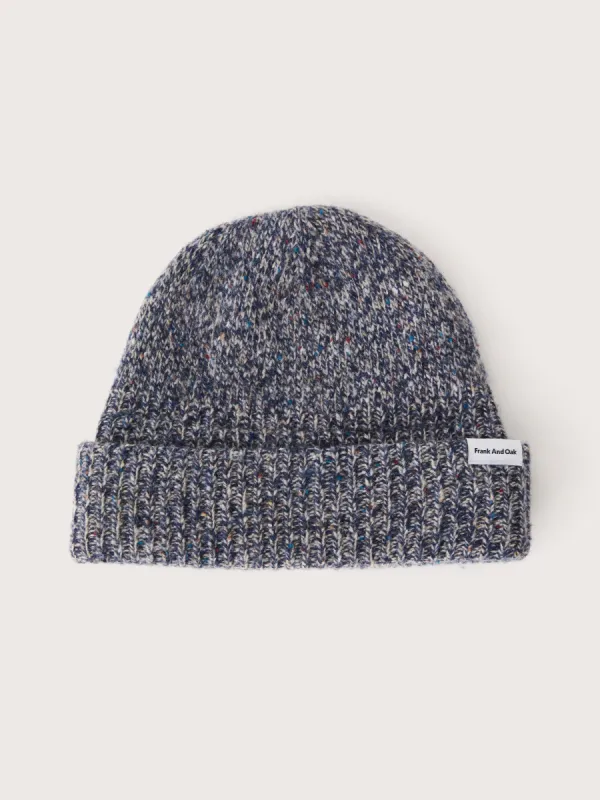The Lambswool Beanie in Blue sold by Frank & Oak