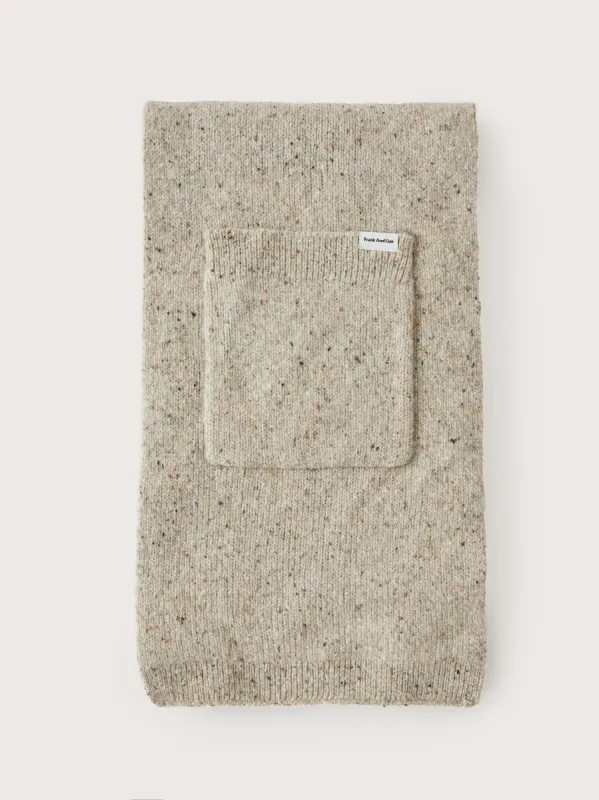 The Lambswool Pocket Scarf in Beige sold by Frank & Oak