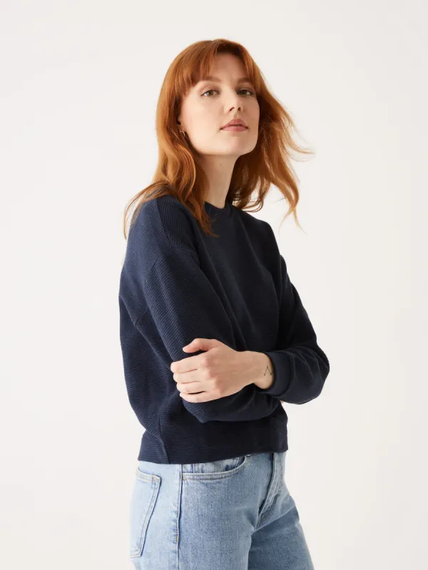 The Textured Sweatshirt in Dark Blue sold by Frank & Oak