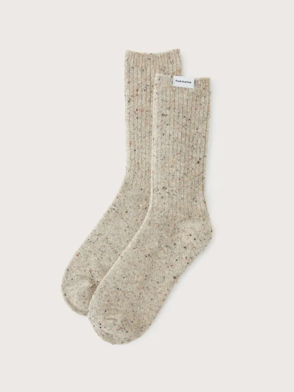 The Donegal Winter Socks in Beige sold by Frank & Oak