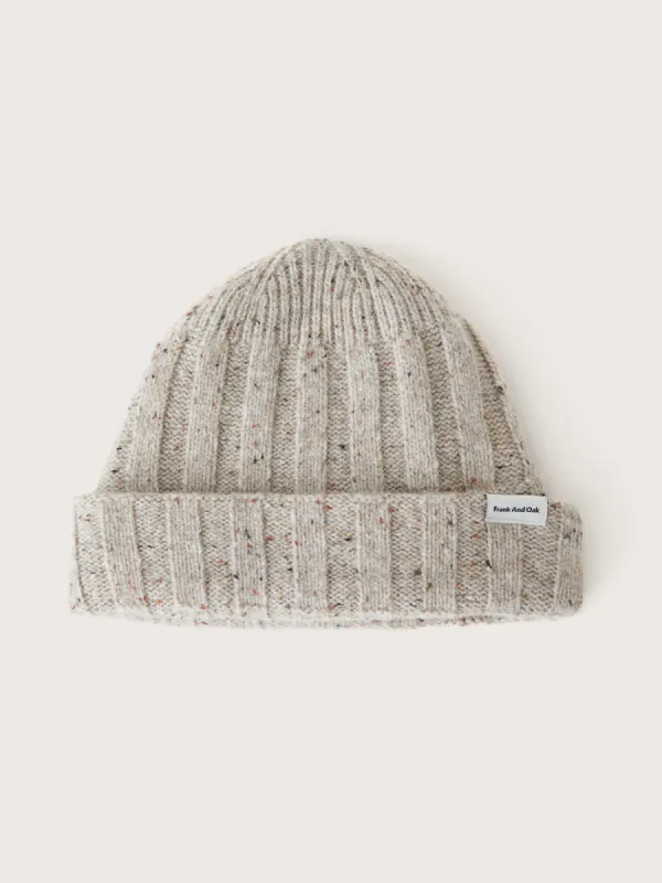 The Lambswool Beanie in Beige sold by Frank & Oak