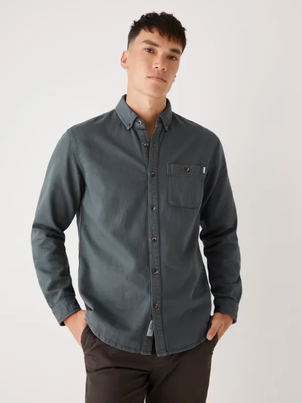 The Clark Denim Shirt in Stormy Blue sold by Frank & Oak