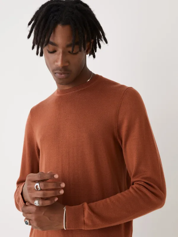 The Merino Wool Knit Sweater in Deep Orange sold by Frank & Oak
