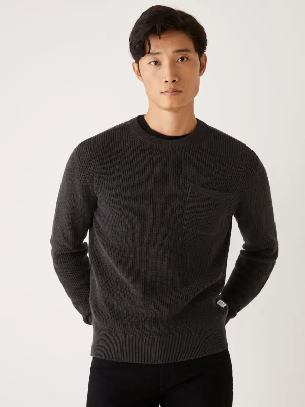 The Crewneck Utility Sweater in Dark Grey sold by Frank & Oak