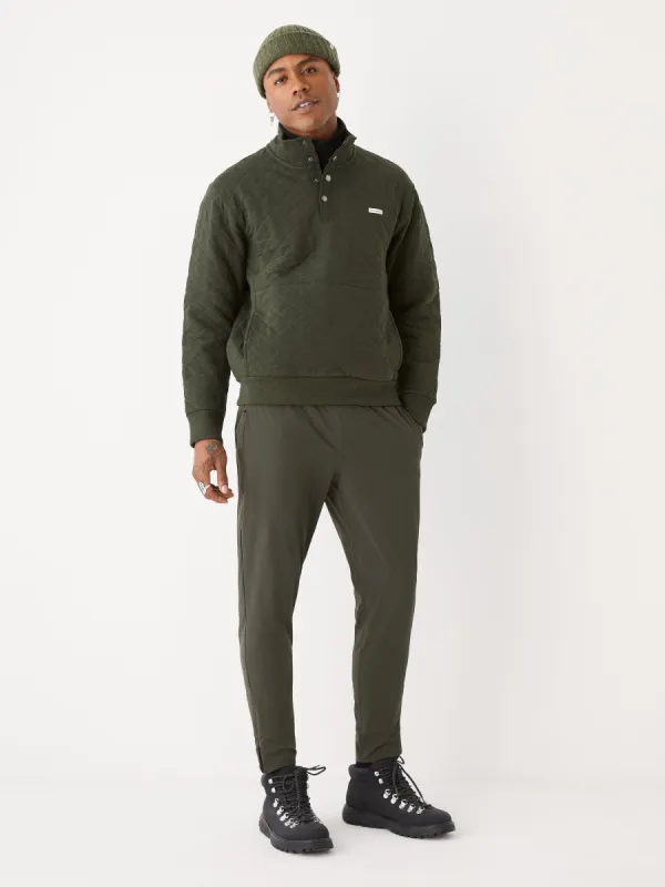 The Quilted Pullover in Rosin sold by Frank & Oak