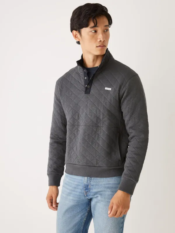 The Quilted Pullover in Dark Grey sold by Frank & Oak