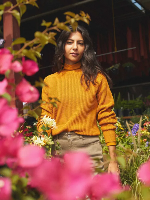 The Organic Cotton Crewneck Sweater in Buckthorn Brown sold by Frank & Oak