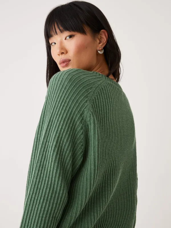The Organic Cotton Crewneck Sweater in Ivy Green sold by Frank & Oak