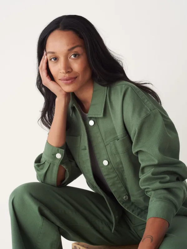The Twill Overshirt in Green sold by Frank & Oak