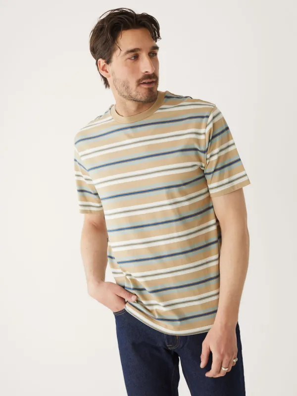 The Relaxed Striped T-shirt in Sandstone made by Frank & Oak