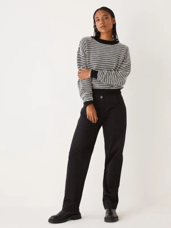 The Jacquard Sweater in Black sold by Frank & Oak