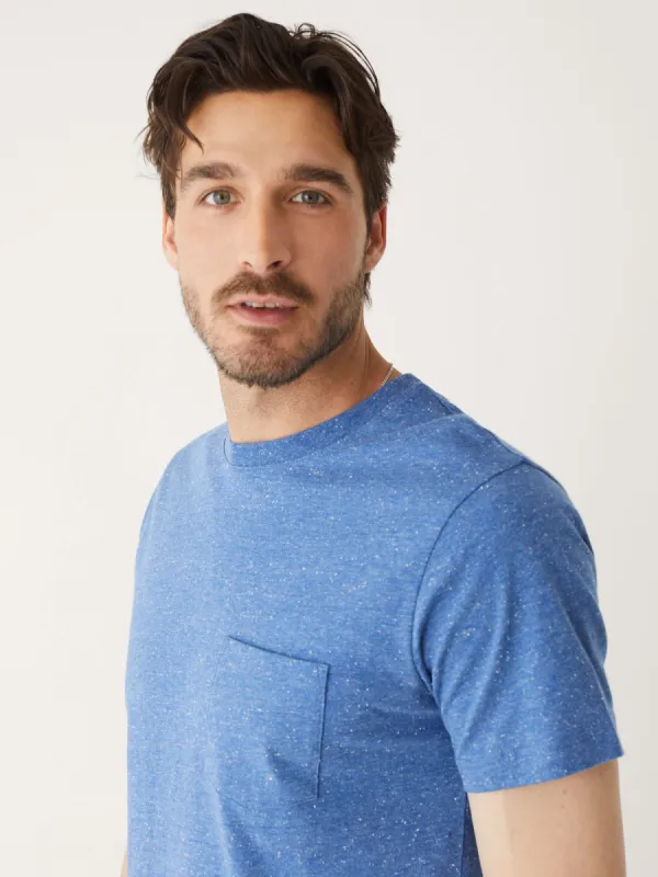 The Slim Textured T-Shirt in Cobalt sold by Frank & Oak