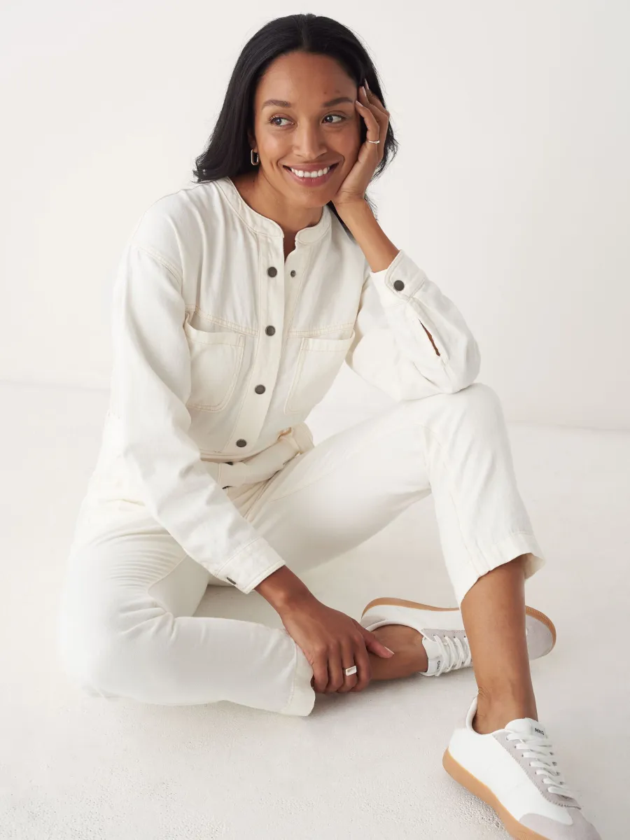 The Cottonized Hemp Jumpsuit in Off White sold by Frank & Oak