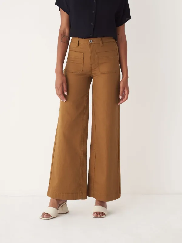 The Nina High Rise Pant in Caramel sold by Frank & Oak