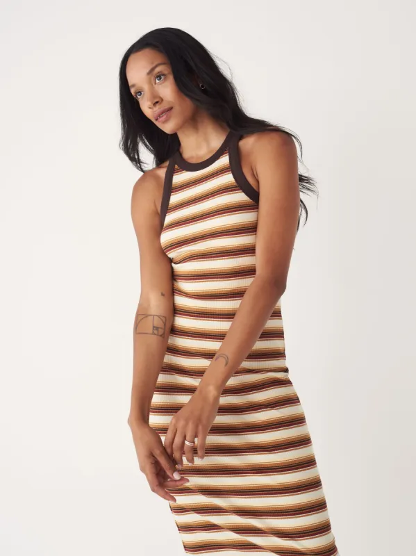 The Striped Tank Dress in Terra-Cotta sold by Frank & Oak