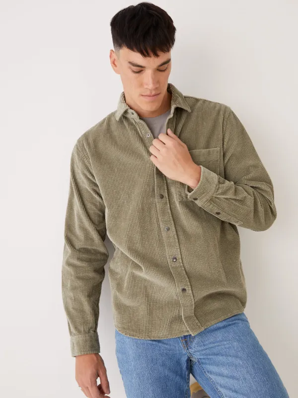 The Corduroy Shirt in Lichen Green sold by Frank & Oak