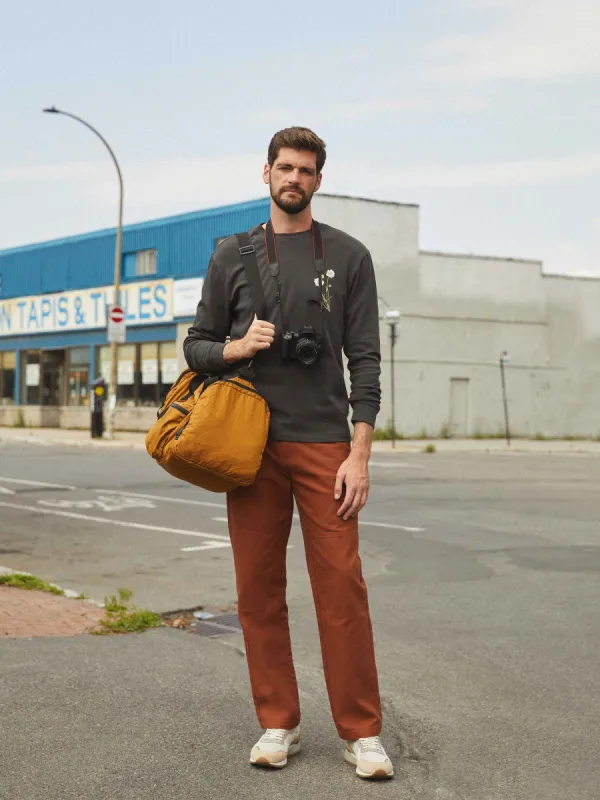 The Carpenter Pant in Tortoise Brown sold by Frank & Oak