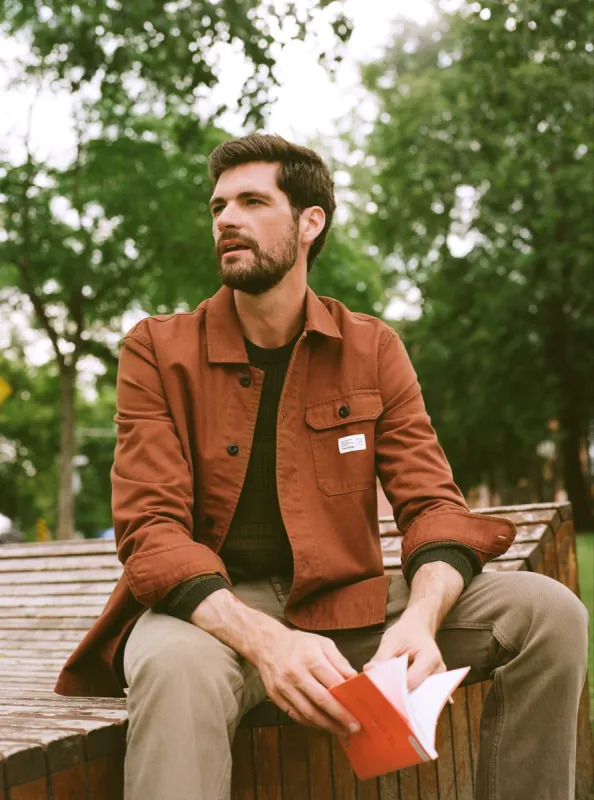 The Canvas Overshirt in Tortoise Brown sold by Frank & Oak