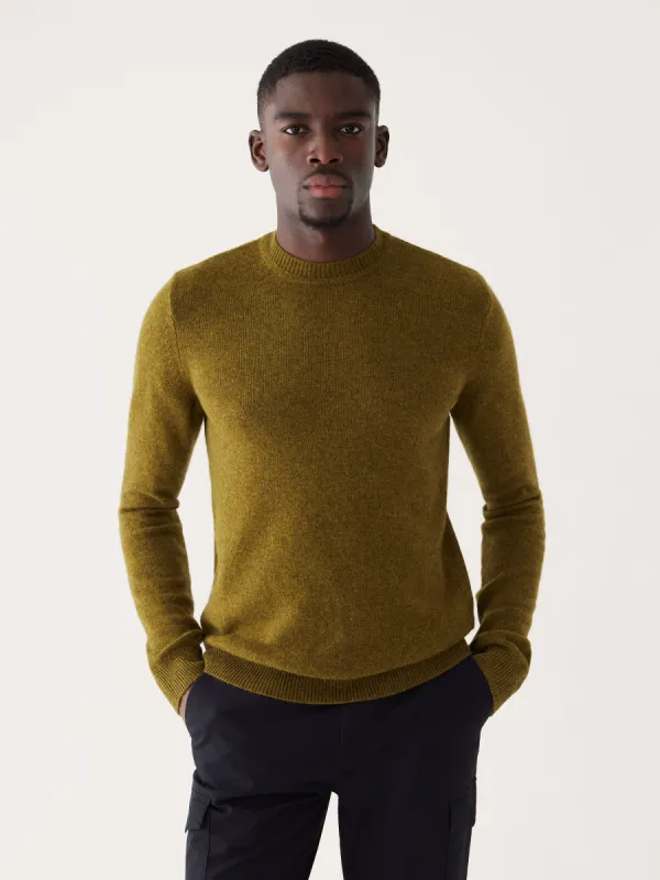 The Yak Wool Crewneck Sweater in Olive sold by Frank & Oak