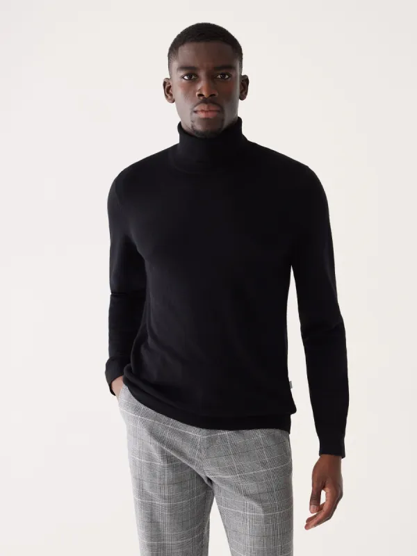 The Merino Wool Turtleneck in Black sold by Frank & Oak