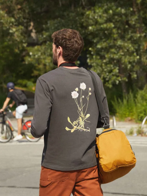 The Floral Print Long Sleeve T-Shirt in Dark Grey sold by Frank & Oak