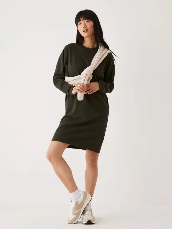 The Long Sleeve T-Shirt Dress in Rosin sold by Frank & Oak