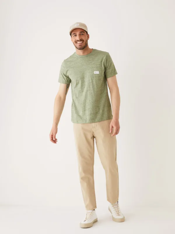 The Heather Pocket T-Shirt in Green sold by Frank & Oak