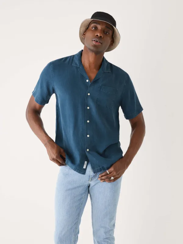 The Camp Collar Resort Shirt in Dark Teal sold by Frank & Oak