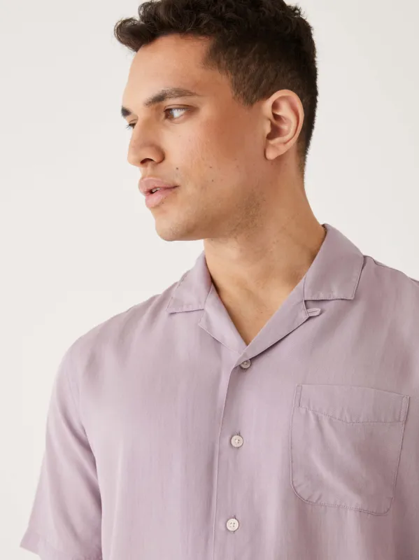 The Camp Collar Resort Shirt in Lavender sold by Frank & Oak