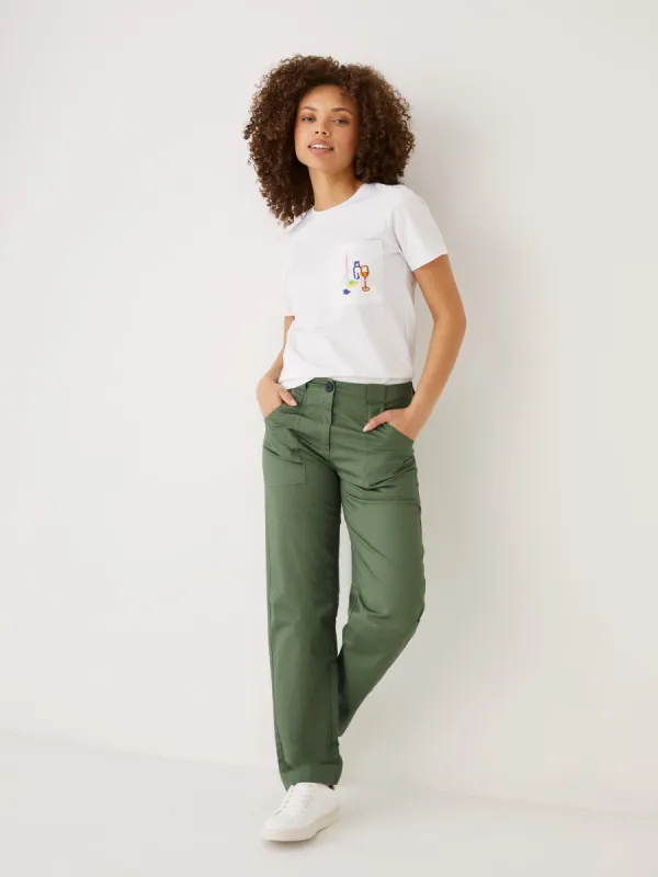 The Annie Loose Fit Pant in Green sold by Frank & Oak