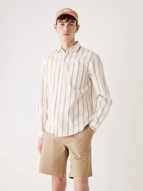 The Striped Kapok Shirt in Cognac sold by Frank & Oak