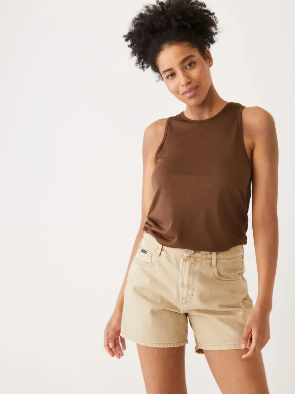 The Supersoft Tank Top in Brown sold by Frank & Oak