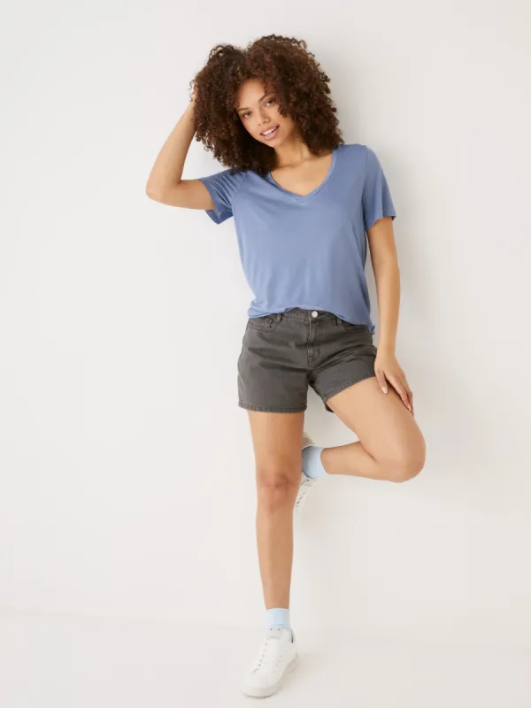 The SuperSoft V-Neck T-Shirt in Blue sold by Frank & Oak